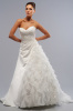 Top Grade sweetheart ball gown with embroidery and crystals Silk-like wedding dress