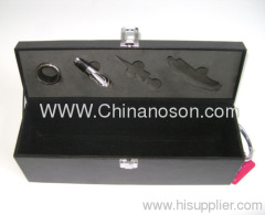 Rectangle leather+Sponge Red Wine Storing BOX 35*10*12.5 cm