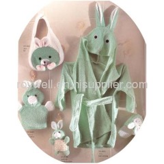 Cotton Infant baby bathrobe gift set