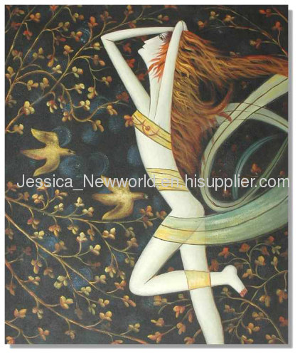 Running nude with bird