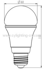 4W E27 Die-casted Aluminum Φ60mm×111mm LED Bulb With Glass Cover