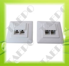 2-port CAT5E UTP German style faceplate