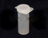 Clear hinged-lid vails pharmaceutical packaging pill bottle