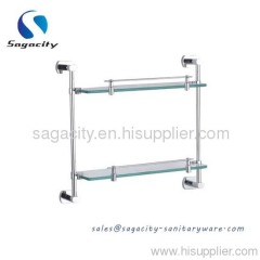 dual glass shelves