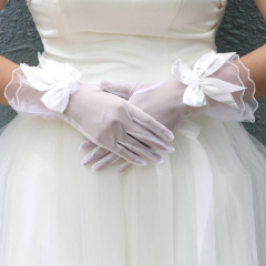 short lace bridal gloves