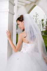 Attractive Four Layers Wedding Veil with crystals
