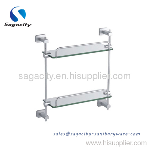 dual glass shelves