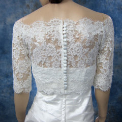 Off-Shoulder Alencon Lace Bridal Bolero Wedding jacket shrug