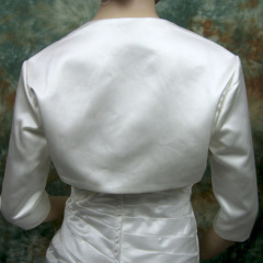 3/4 sleeve wedding satin bolero jacket Satin
