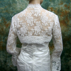 long bell sleeve bridal alencon lace bolero jacket