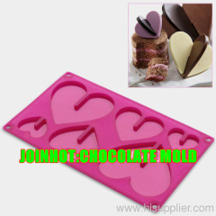 6 cups cake Cookie Icecream Sweet 3D heart chocolate silicone mold