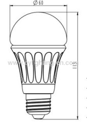 Dimmable led bulb light commercial lighting7w high power led bulb