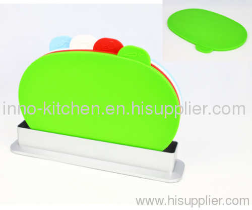 Plastic Color Coded Oval Index Chopping Board Set of 4