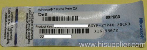 Windows 7 home prem COA Key Label Sticker , X16, blue