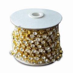 Rhinestone/Crystal/Strass Cup Chains Made of H65 Environment Brass