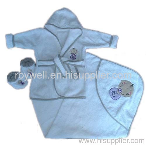 100% cotton baby bathrobe gift sets