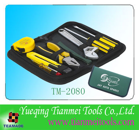 8 piece home tool set in compact cloth bag for promotion use