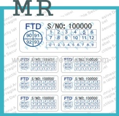 Destructible security warranty void labels