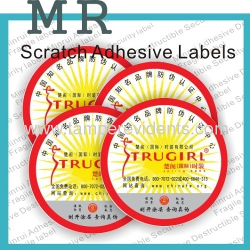 Custom tamper proof security destructible seal labels