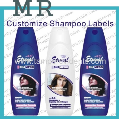 Custom cosmetic adhesive private labels for Shampoo,custom vinyl labels for branding bottles for cosmetics