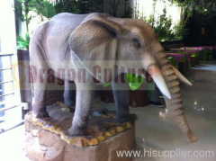 Artificial mammoth fiberglass animals