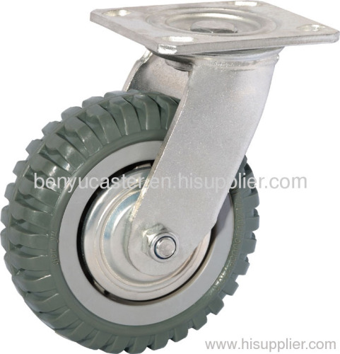 heavy duty PU caster with tyre veins