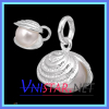 Silver plated shell metal charms UC304 with pearl bead