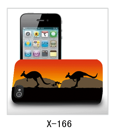 kangaroo picture iPhone4 cases,pc case rubber coated,with 3d picture,multiple colors available