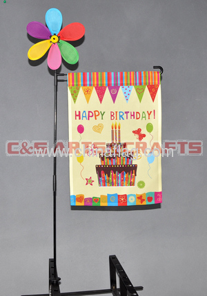 birthday cake garden flag