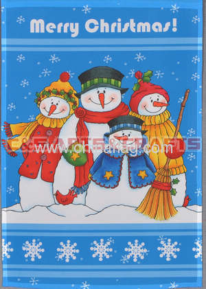 snowmen garden flag