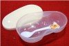 14.5*9*4.5cmWhite and transparent Plastic Baby Bowl with spoon