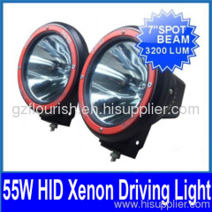 7" 55W HID Xenon Driving Light SUV ATV Auto Jeep Off-Road 9-16V Spot/Flood Beam 3200lm IP67