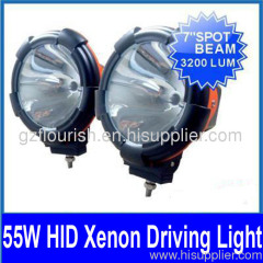 7" 55W HID Xenon Driving Light SUV ATV 4WD Jeep Off-Road 9-16V Spot/Euro Beam 3200lm IP67