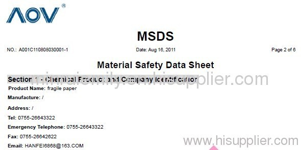 MSDS report PDF