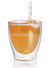 Borosilicate double wall glass cup