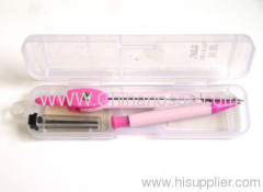 Pink Zinc Alloy Drawing compasses Plastic Case 125*35*20mm OEM accepted