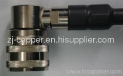 DIN male right angle crimp connector for LMR 400 cable