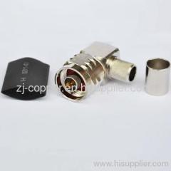 DIN male right angle crimp connector for LMR 400 cable
