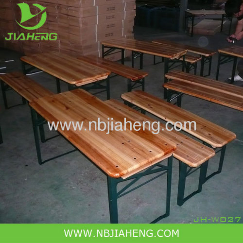 wooden beer garden tables