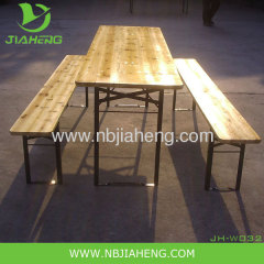 outdoor wooden beer tables set