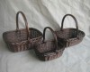 wicker basket with handle