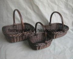 wicker basket with handle