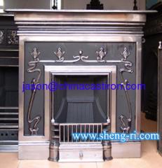 cast iron wood burning fireplace