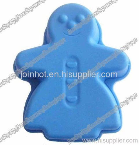 Snowman design silicone cake mold