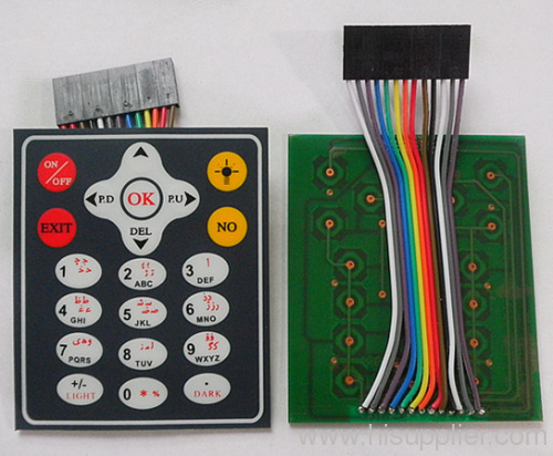 PCB mounted membrane keyboard switch