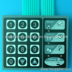 LED membrane switch keypad with housing and pins