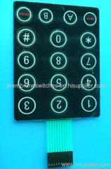 high gloss overlay membrane keypad with metal dome inside