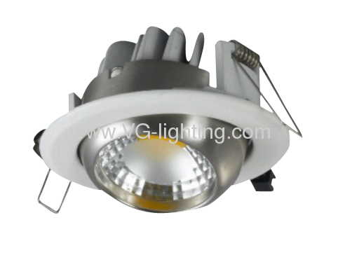 White with Chrome Round swivel COB ceiling soptlights