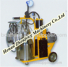 Mechanical moving single bottle cow milking machine