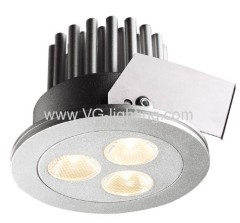 3pcs LEDS 6W Aluminium circular High power LED soptlights